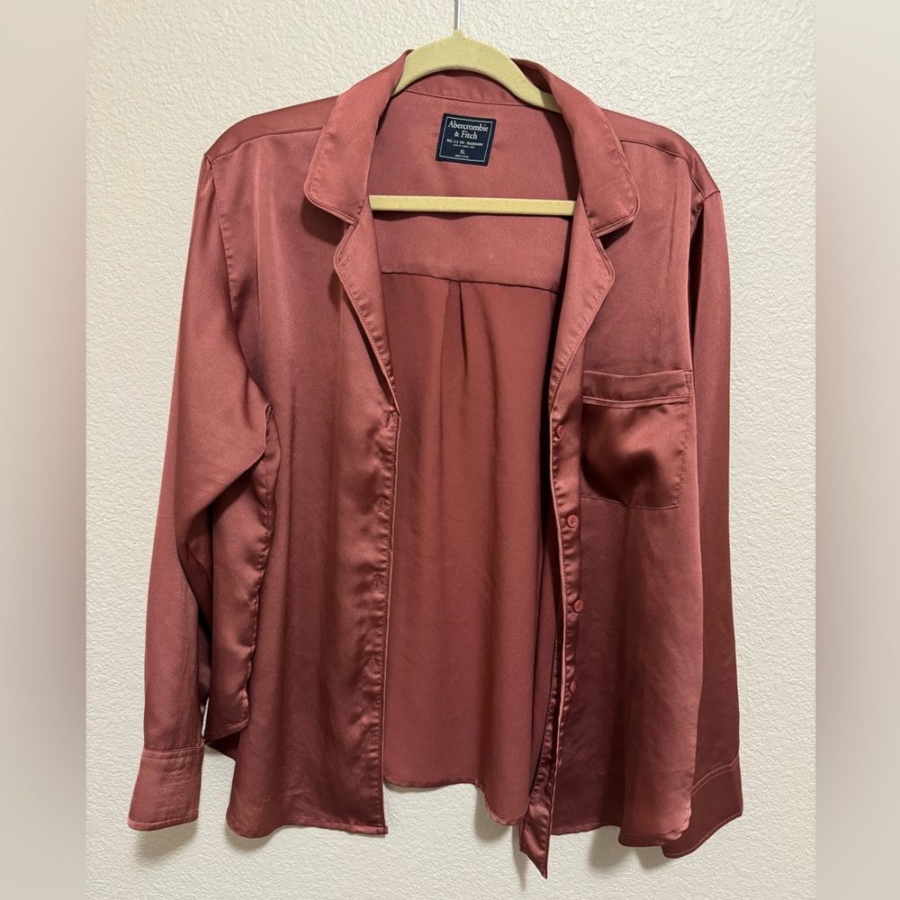 Silk long sleeve button up